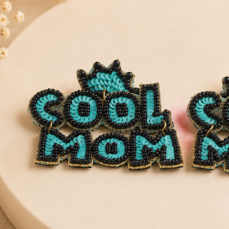 Cool Mom Beaded Statement Earrings