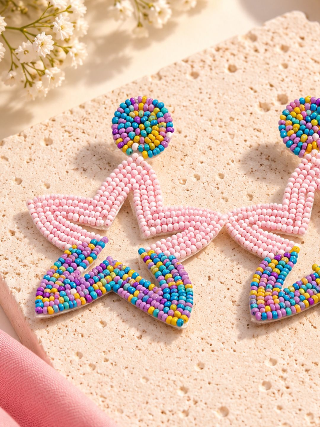 Color Pop Blush Star Earrings