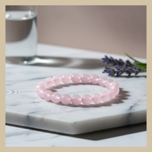 Moon-Charged RIAS Bloom – Rose Quartz Bracelet of Self-Love & Healing