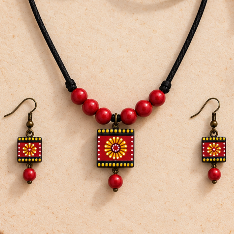 Rangika Terracotta Necklace Set