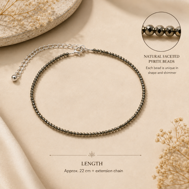 Raw Pyrite Anklet – Wealth & Abundance