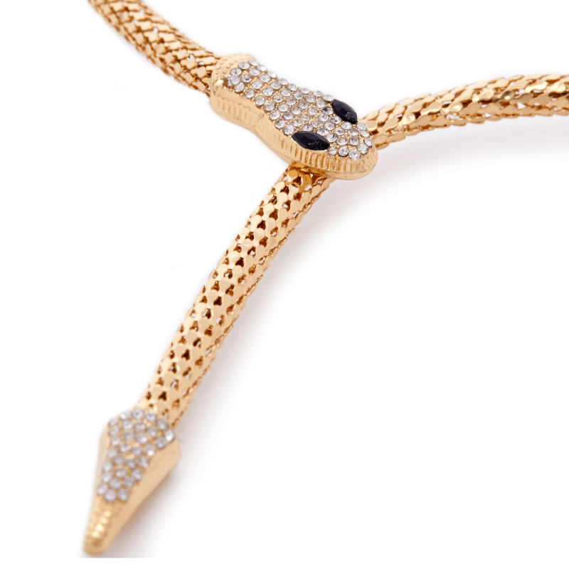 RIAS Gold-Toned Snake Choker Necklace for Women