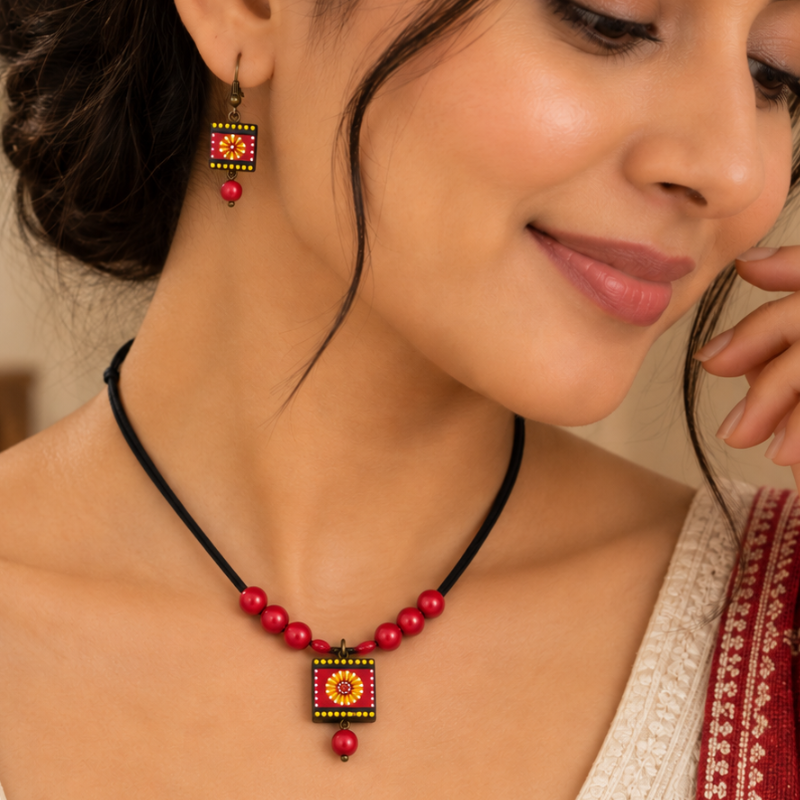 Rangika Terracotta Necklace Set
