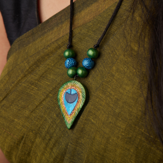 Peacock Aura ‘Meera’ Terracotta Necklace Set