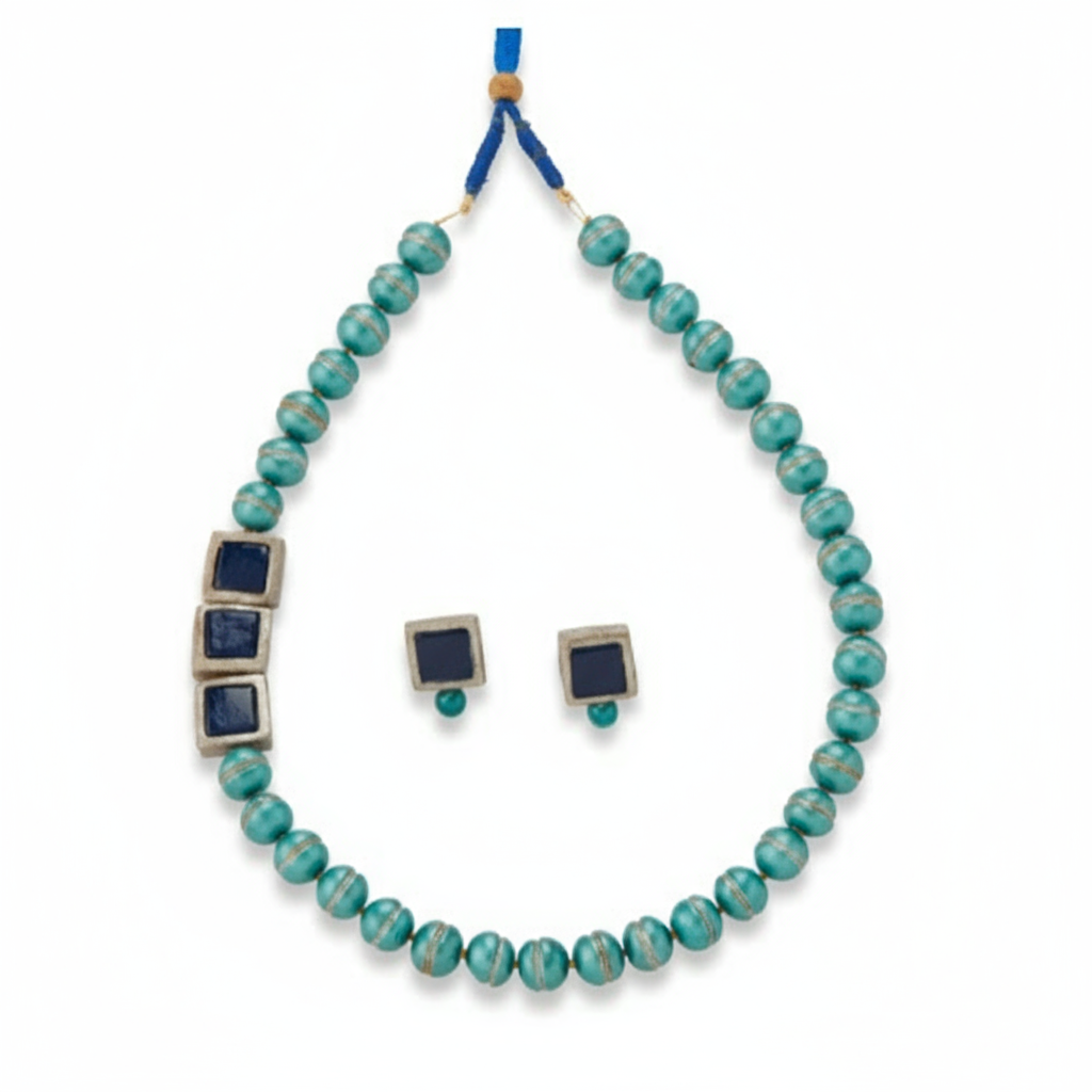Ocean Edge – Handcrafted Terracotta Jewelry Set