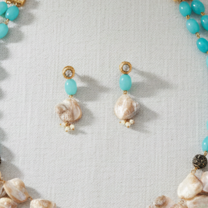 Azure Pearl Cascade Necklace Set