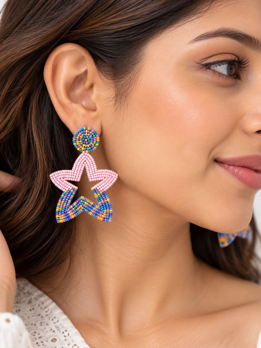 Color Pop Blush Star Earrings