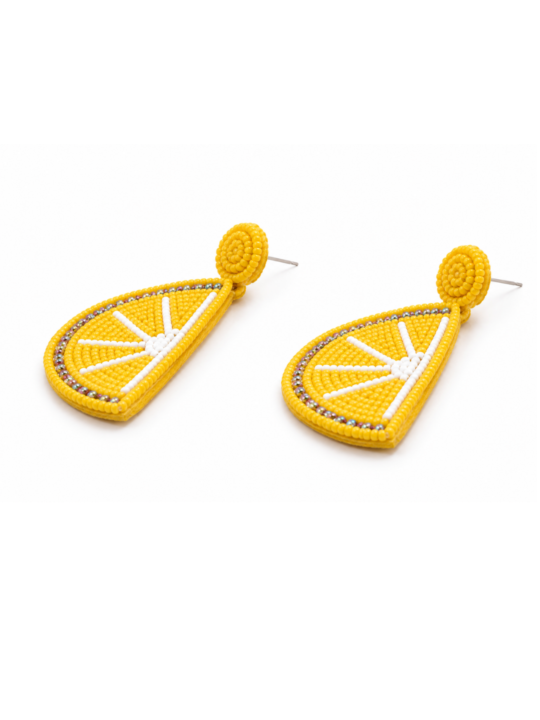 Lemon Zest Beaded Statement Earrings
