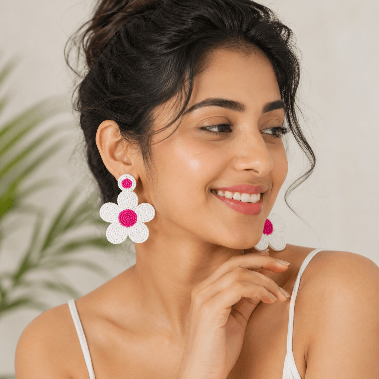 Daisy Pop Beaded Earrings