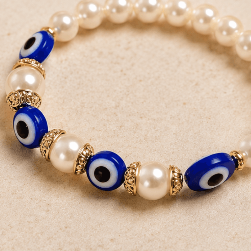 Color Pop Pearl Evil Eye Bracelet