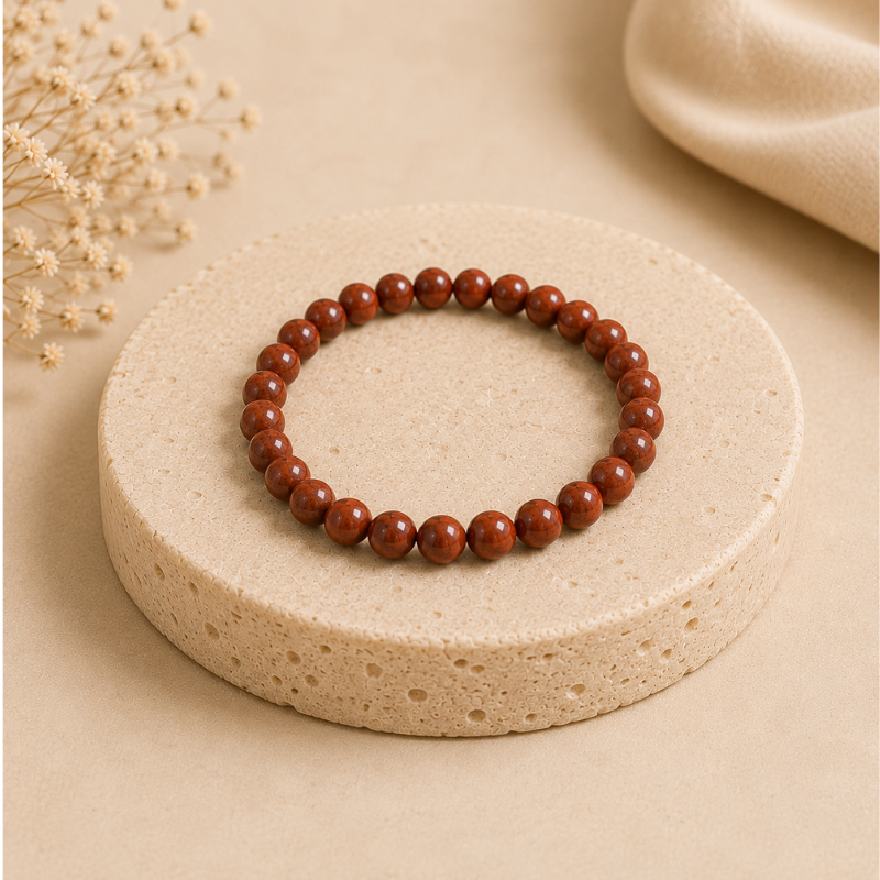 Red Jasper Healing Bracelet for Strength & Stability
