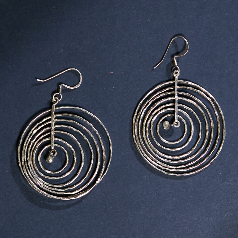Celestial Orbit 925 sterling silver earrings presented on a luxury black branded jewelry box, perfect for premium gift giving.