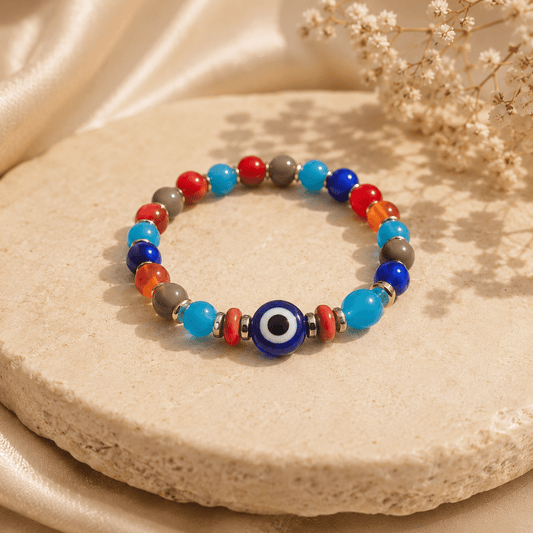 Color Pop Rainbow Evil Eye Bracelet