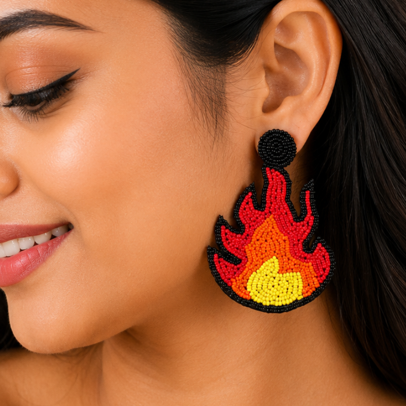 Blaze Beaded Statement Earrings