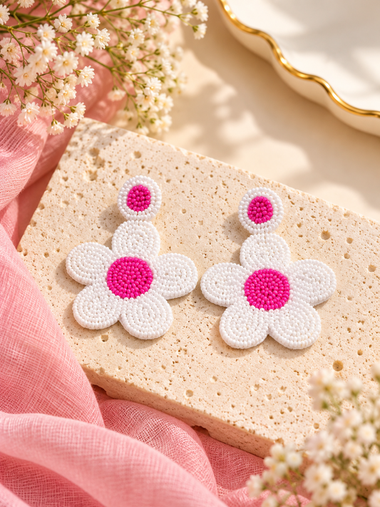 Daisy Pop Beaded Earrings