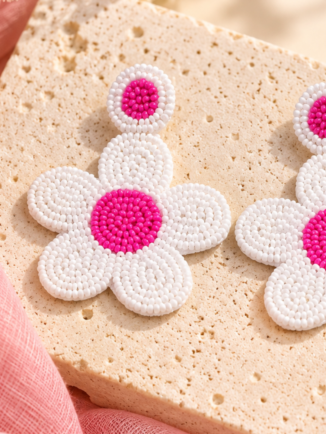 Daisy Pop Beaded Earrings