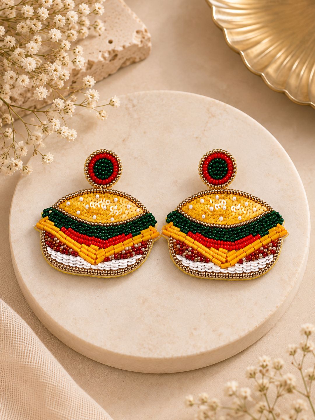 Burger Pop Beaded Earrings