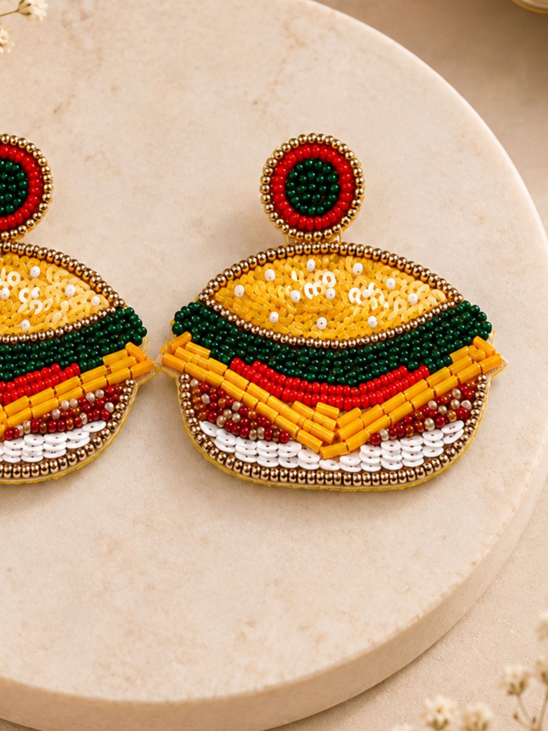 Burger Pop Beaded Earrings