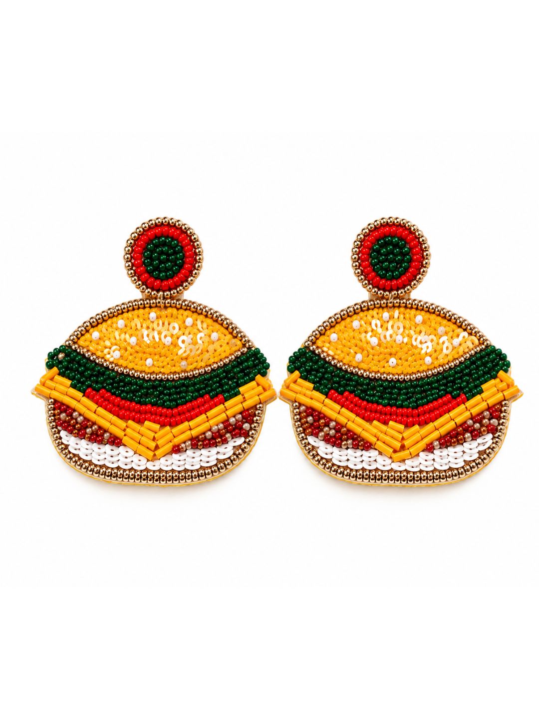 Burger Pop Beaded Earrings