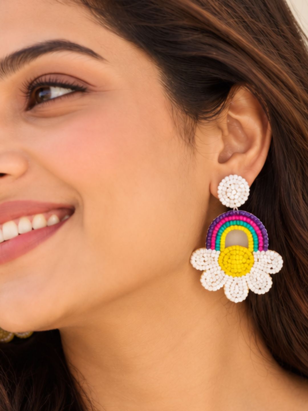 Color Pop Rainbow Daisy Earrings