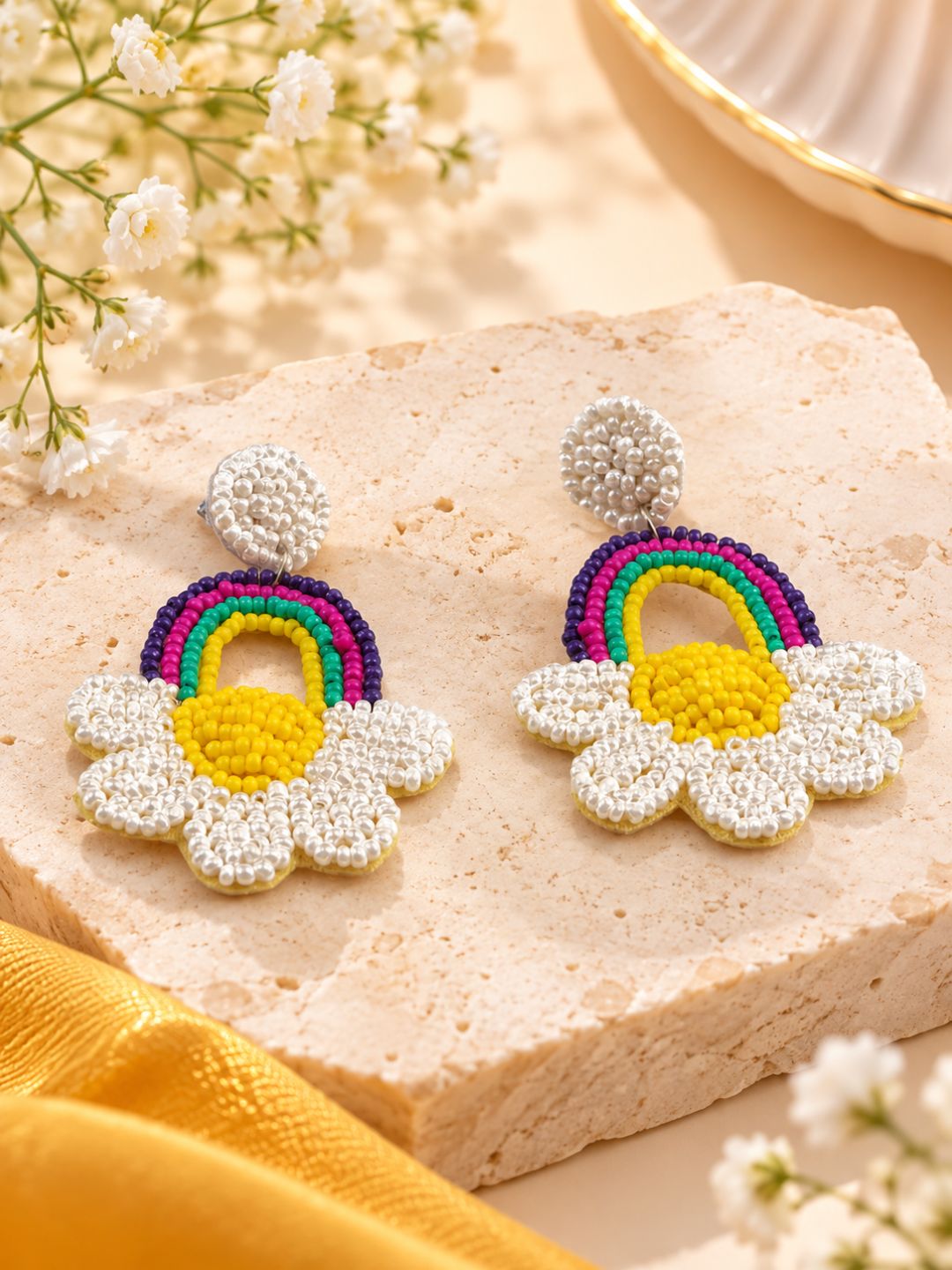 Color Pop Rainbow Daisy Earrings