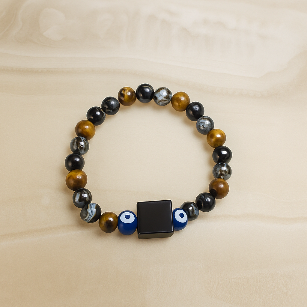 tiger eye protection bracelet with evil eye natural stone jewelry