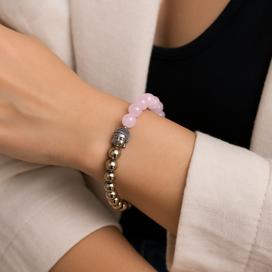 Sacred Softness – Rose Quartz & Golden Hematite