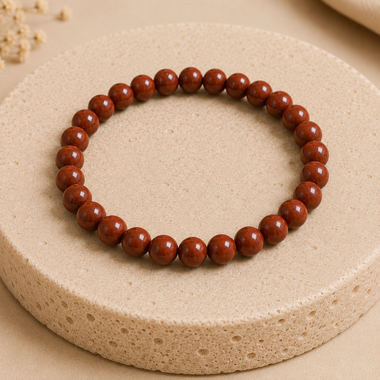 Red Jasper Healing Bracelet for Strength & Stability