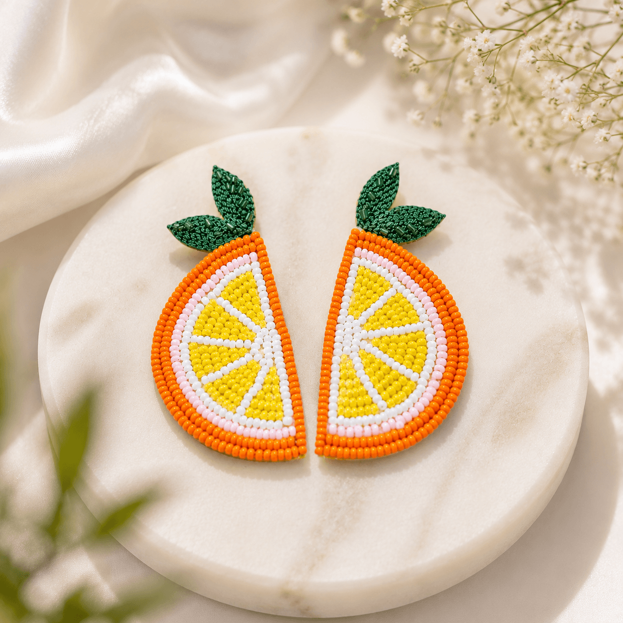 Citrus Pop Beaded Earrings