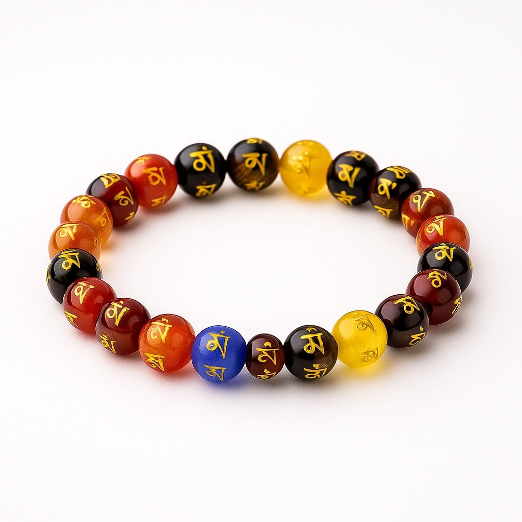 Moon Energised RIAS Om Mani – Seven Chakra Healing Bracelet