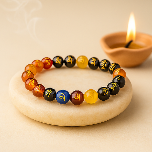 Moon Energised RIAS Om Mani – Seven Chakra Healing Bracelet