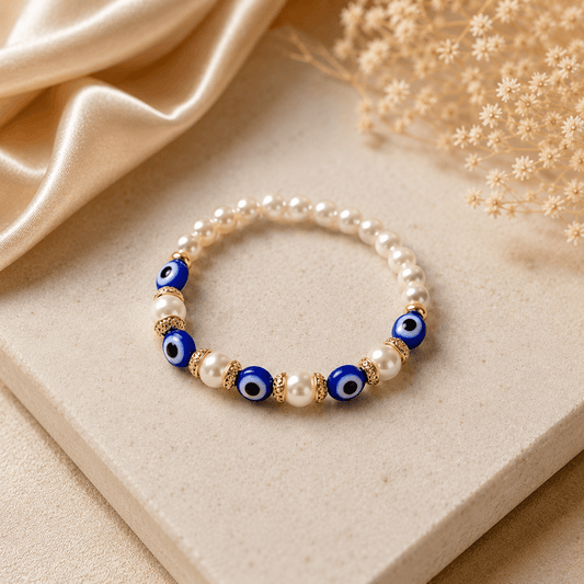 Color Pop Pearl Evil Eye Bracelet