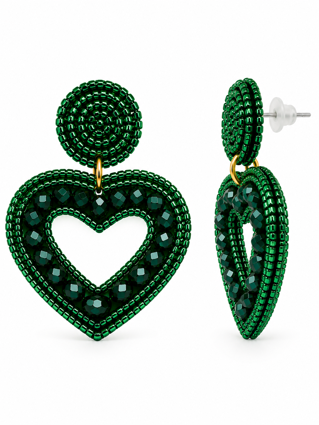 Color Pop Emerald Heart Earrings