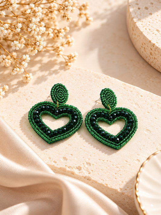 Color Pop Emerald Heart Earrings
