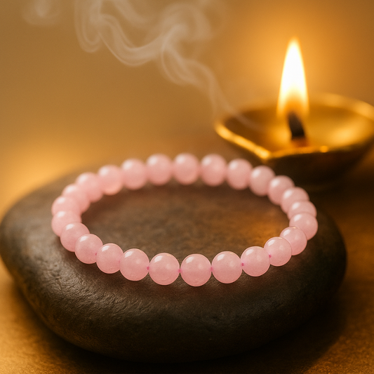 Moon-Energised RIAS Bloom – Rose Quartz Bracelet of Self-Love & Healing