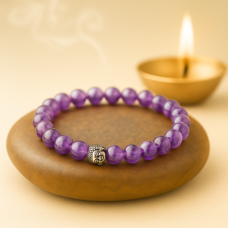 Moon-Energised RIAS – Amethyst Bracelet for Intuition & Inner Peace