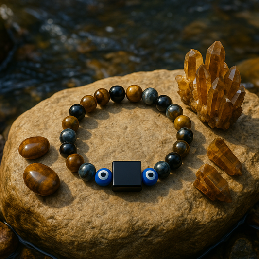 tiger eye protection bracelet with evil eye natural stone jewelry