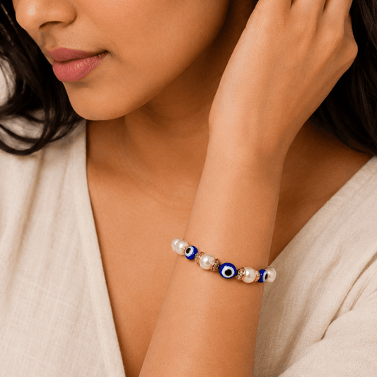 Color Pop Pearl Evil Eye Bracelet