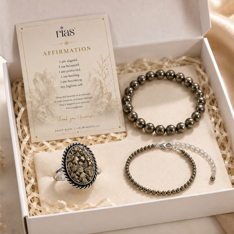 RIAS Wealth Ritual Kit – Raw Pyrite for Abundance & Prosperity