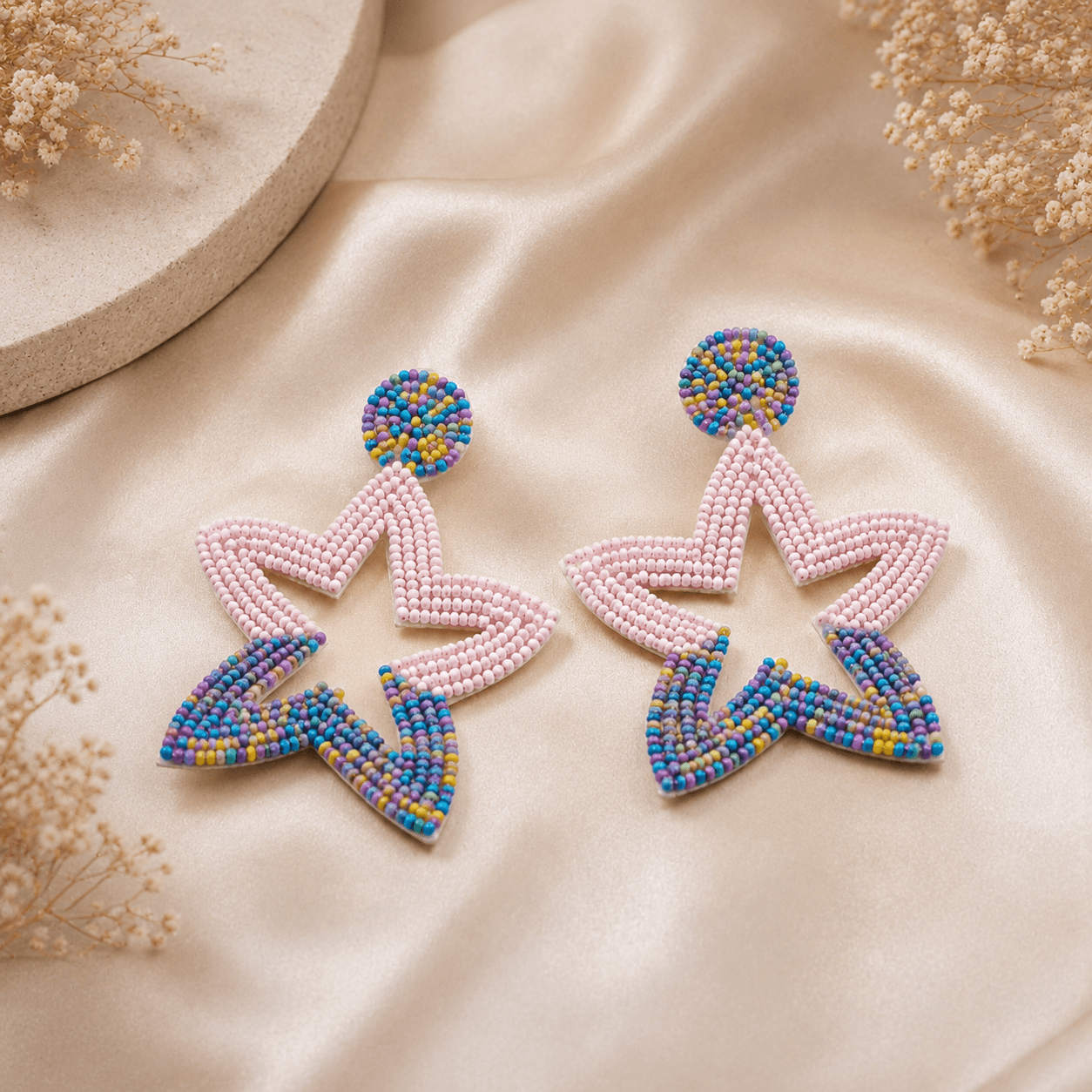 Color Pop Blush Star Earrings