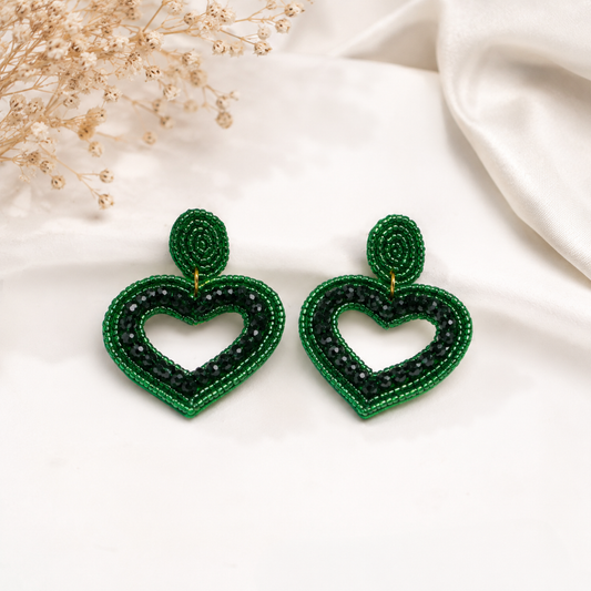 Color Pop Emerald Heart Earrings
