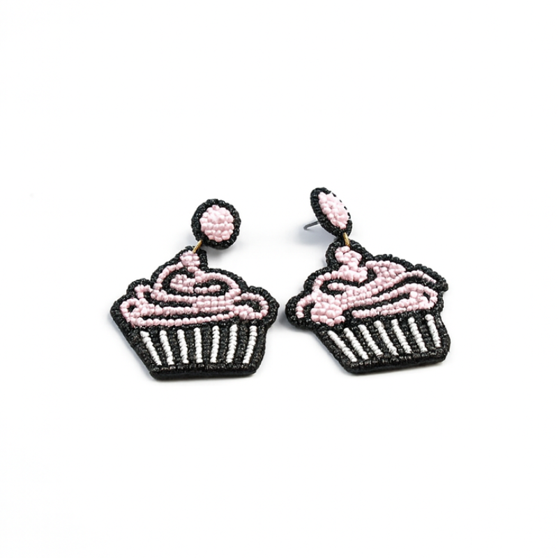 Cupcake Beaded Earrings – Playful Statement Jewelry