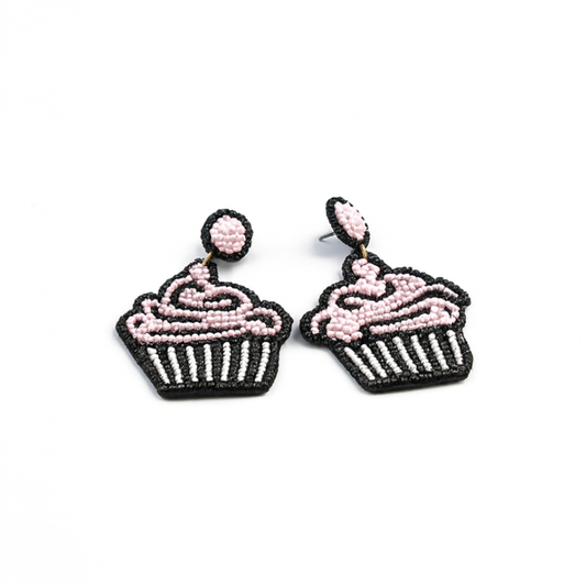 Cupcake Beaded Earrings – Playful Statement Jewelry