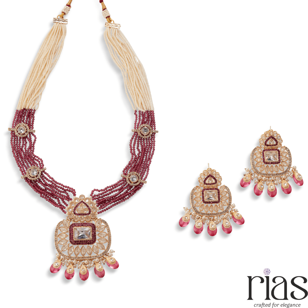 Crimson Elegance Royale Necklace Set