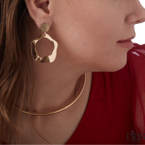 Hammered Open Hoop Earrings – Sculptural Elegance