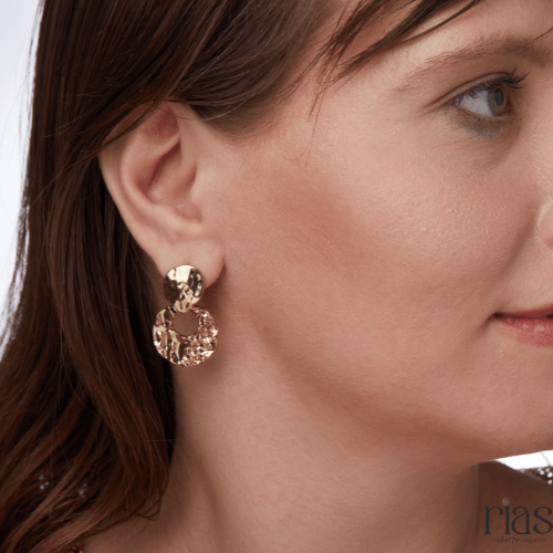 Luna Hammered Metal Earrings