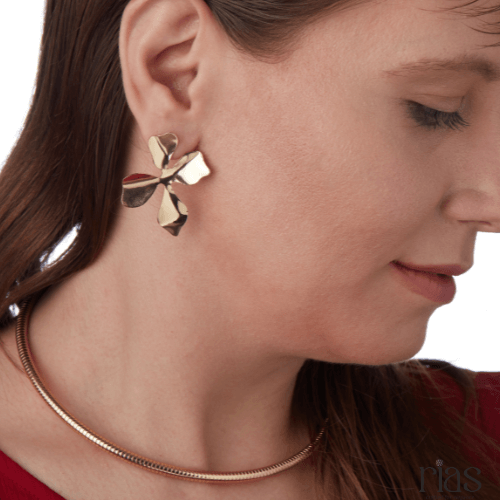 Golden Bloom Statement Earrings