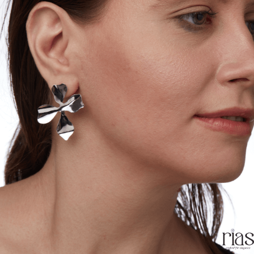 Silver Bloom Statement Earrings